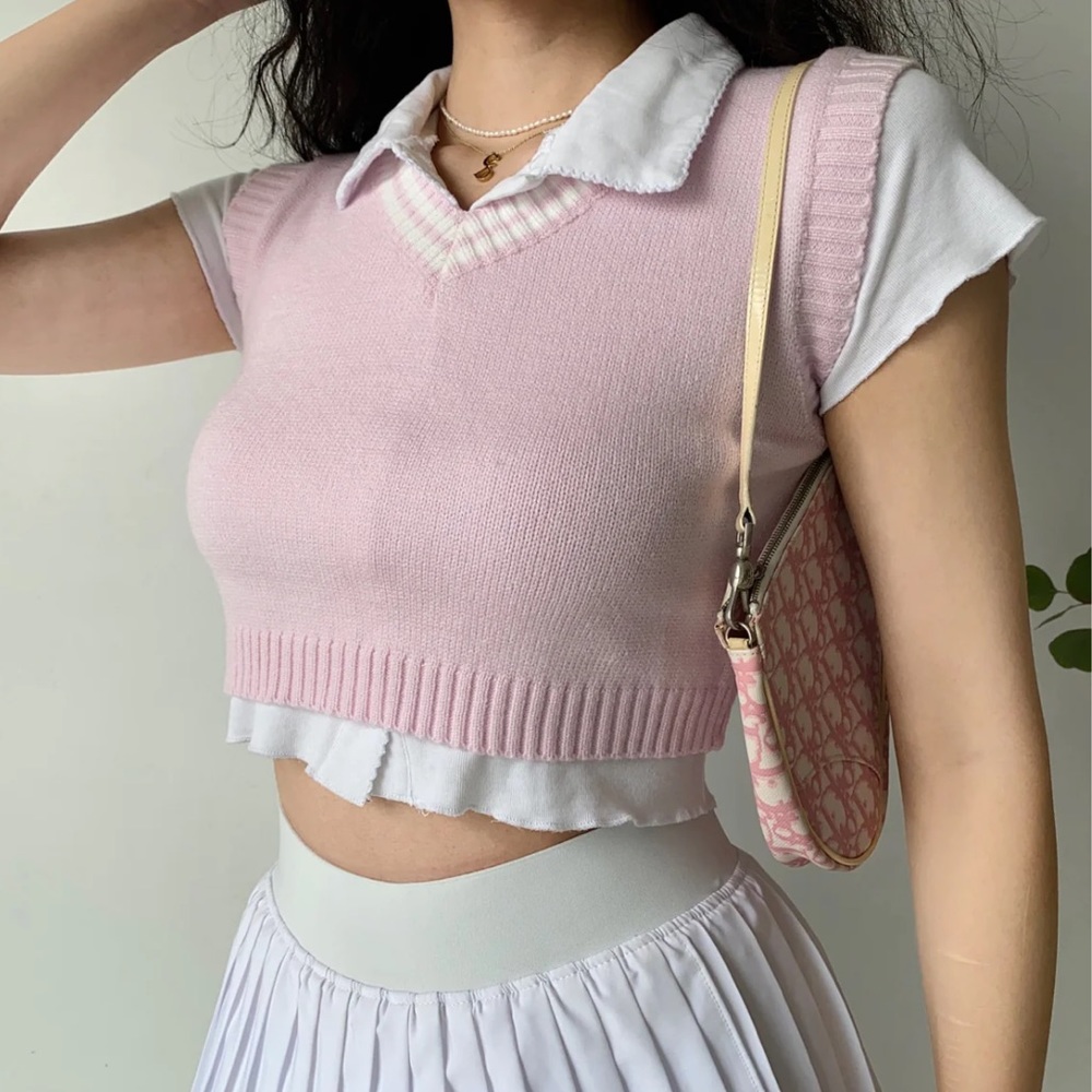 Pellucid- Blush Pastel pink Knit Vest size small